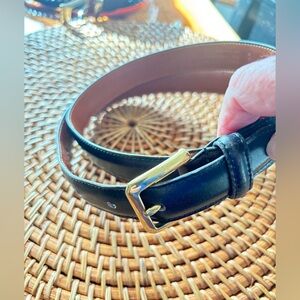 Vintage coach black leather 1 in narrow belt size 36